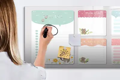 Pizarra magnética de pared con rotulador incluido
