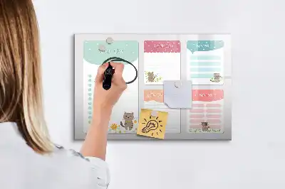 Pizarra magnética de pared con rotulador incluido