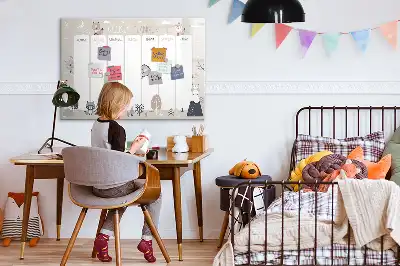 Pizarra borrable de cristal con imanes planificador semanal con diseño de animales
