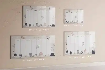 Pizarra borrable de cristal con imanes planificador semanal con diseño de animales