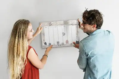 Pizarra borrable de cristal con imanes planificador semanal con diseño de animales
