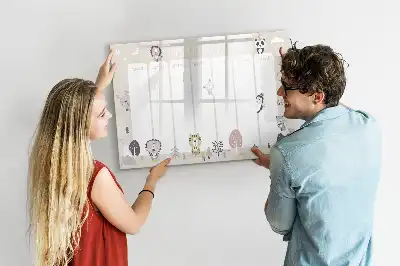 Pizarra magnética de pared con rotulador diseño de planificador semanal