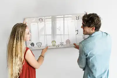Pizarra magnética de pared con rotulador diseño de planificador semanal