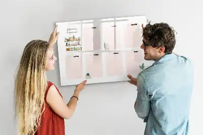Pizarra borrable de cristal con imanes planificador semanal