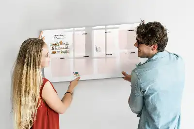 Pizarra borrable de cristal con imanes planificador semanal