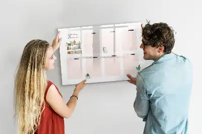 Pizarra borrable de cristal con imanes planificador semanal