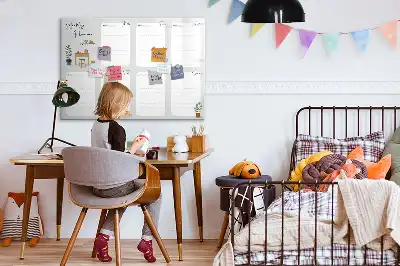 Pizarra magnética de pared con rotulador planificador semanal de diseño acogedor