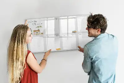 Pizarra magnética de pared con rotulador planificador semanal de diseño acogedor