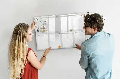 Pizarra magnética de pared con rotulador planificador semanal de diseño acogedor
