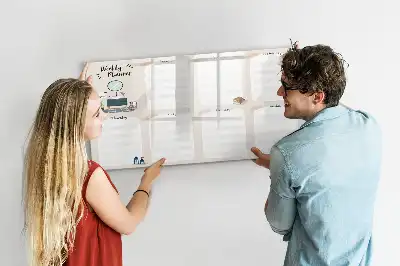 Pizarra de cristal borrable con imanes planificador semanal