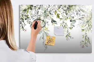Pizarra borrable de cristal con imanes diseño naturaleza en flor