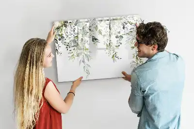 Pizarra borrable de cristal con imanes diseño naturaleza en flor