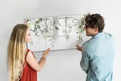 Pizarra borrable de cristal con imanes diseño naturaleza en flor