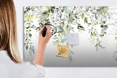 Pizarra borrable de cristal con imanes diseño naturaleza en flor