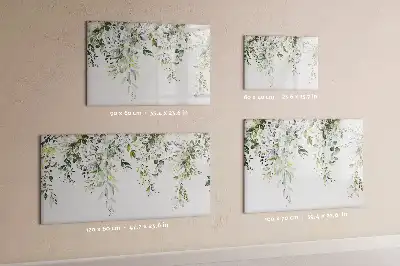 Pizarra borrable de cristal con imanes diseño naturaleza en flor