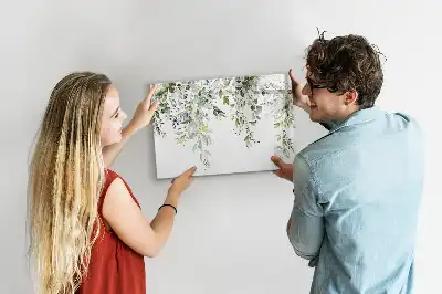 Pizarra borrable de cristal con imanes diseño naturaleza en flor