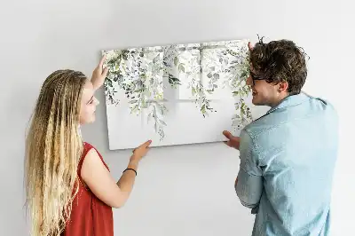 Pizarra borrable de cristal con imanes diseño naturaleza en flor