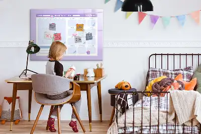 Pizarra magnética de pared con rotulador planificador anual rosa
