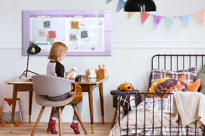 Pizarra magnética de pared con rotulador planificador anual rosa