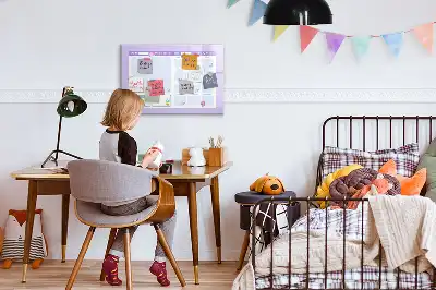 Pizarra magnética de pared con rotulador planificador anual rosa