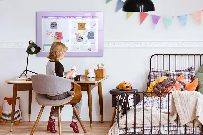 Pizarra magnética de pared con rotulador planificador anual rosa