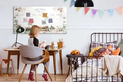 Pizarra de cristal magnética borrable planificador con diseño decorativo