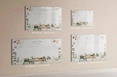 Pizarra de cristal magnética borrable planificador con diseño decorativo