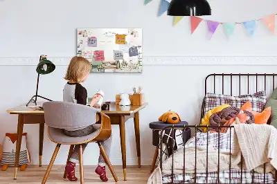 Pizarra de cristal magnética borrable planificador con diseño decorativo