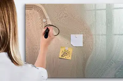 Pizarra magnética de pared con diseño de abstracción de olas y rotulador