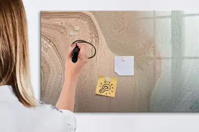 Pizarra magnética de pared con diseño de abstracción de olas y rotulador