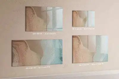 Pizarra magnética de pared con diseño de abstracción de olas y rotulador