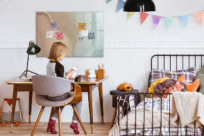Pizarra magnética de pared con diseño de abstracción de olas y rotulador