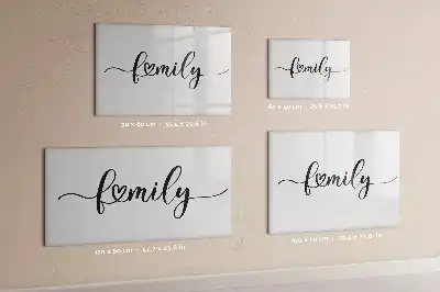 Pizarra magnética de pared con rotulador diseño con texto familia