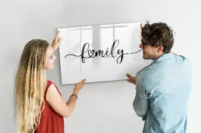 Pizarra magnética de pared con rotulador diseño con texto familia