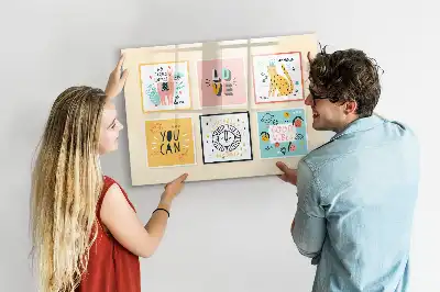 Pizarra borrable de cristal con imanes con diseño de frases motivacionales