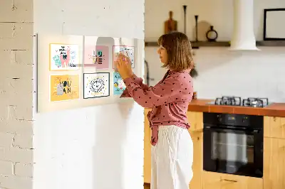 Pizarra borrable de cristal con imanes con diseño de frases motivacionales