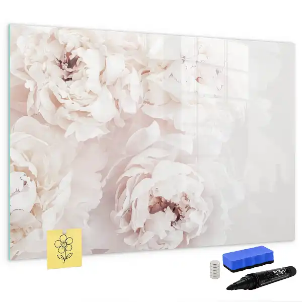 Pizarra magnética de pared diseño de peonías con rotulador incluido