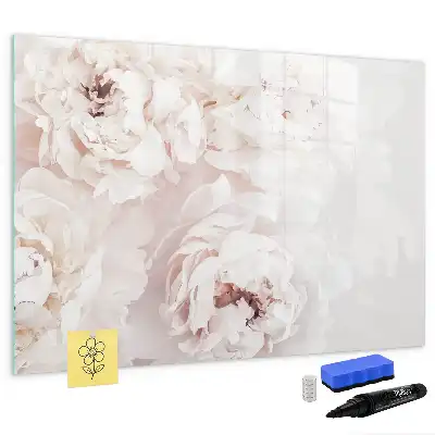 Pizarra magnética de pared diseño de peonías con rotulador incluido