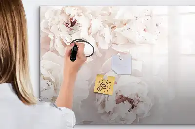 Pizarra magnética de pared diseño de peonías con rotulador incluido