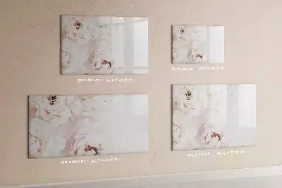 Pizarra magnética de pared diseño de peonías con rotulador incluido