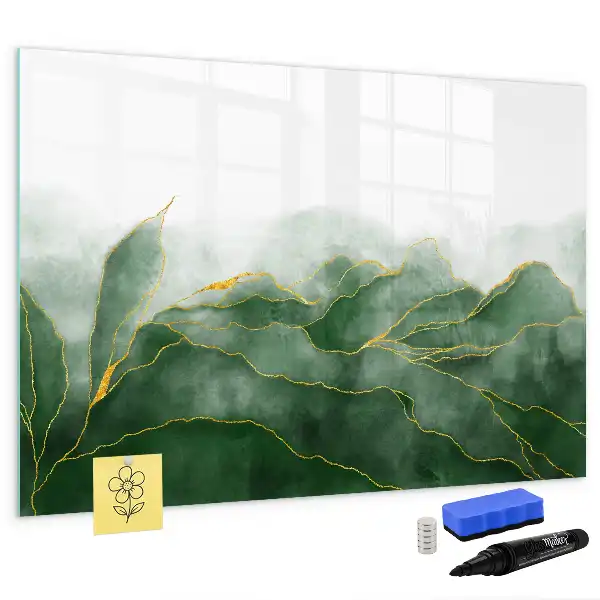 Pizarra magnética de pared diseño de abstracción de hojas con rotulador incluido
