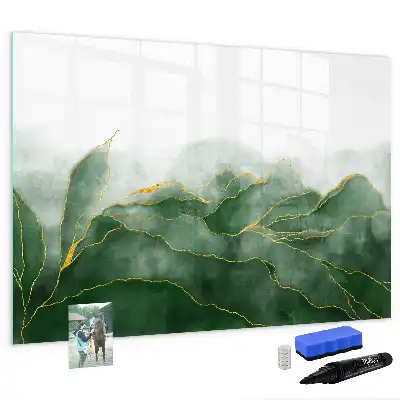 Pizarra magnética de pared diseño de abstracción de hojas con rotulador incluido