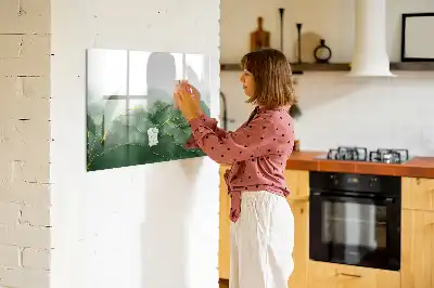 Pizarra magnética de pared diseño de abstracción de hojas con rotulador incluido