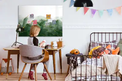 Pizarra magnética de pared diseño de abstracción de hojas con rotulador incluido
