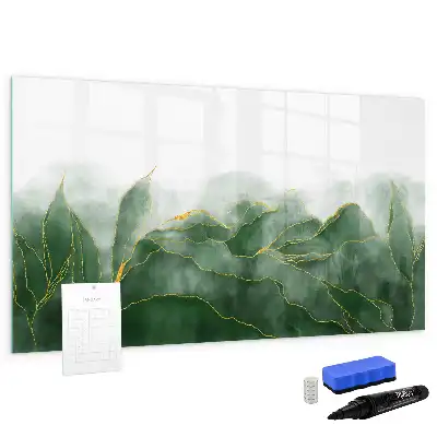 Pizarra magnética de pared diseño de abstracción de hojas con rotulador incluido