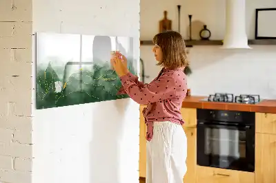 Pizarra magnética de pared diseño de abstracción de hojas con rotulador incluido