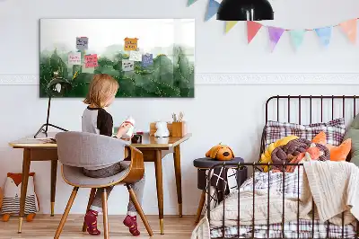 Pizarra magnética de pared diseño de abstracción de hojas con rotulador incluido