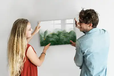 Pizarra magnética de pared diseño de abstracción de hojas con rotulador incluido