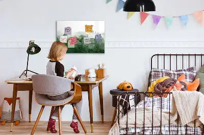 Pizarra magnética de pared diseño de abstracción de hojas con rotulador incluido