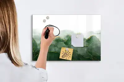 Pizarra magnética de pared diseño de abstracción de hojas con rotulador incluido